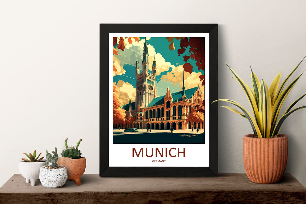 Munich Travel Print Wall Art Munich Wall Hanging Home Décor Munich Gift Art Lovers Germany Art Lover Gift Munich Wall Décor Print Gift