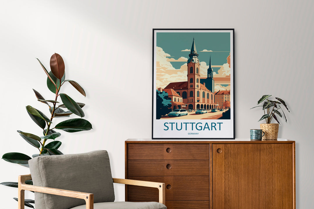 Stuttgart Travel Print Wall Art Stuttgart Wall Hanging Home Décor Stuttgart Gift Art Lovers Germany Art Lover Gift Stuttgart Wall Décor