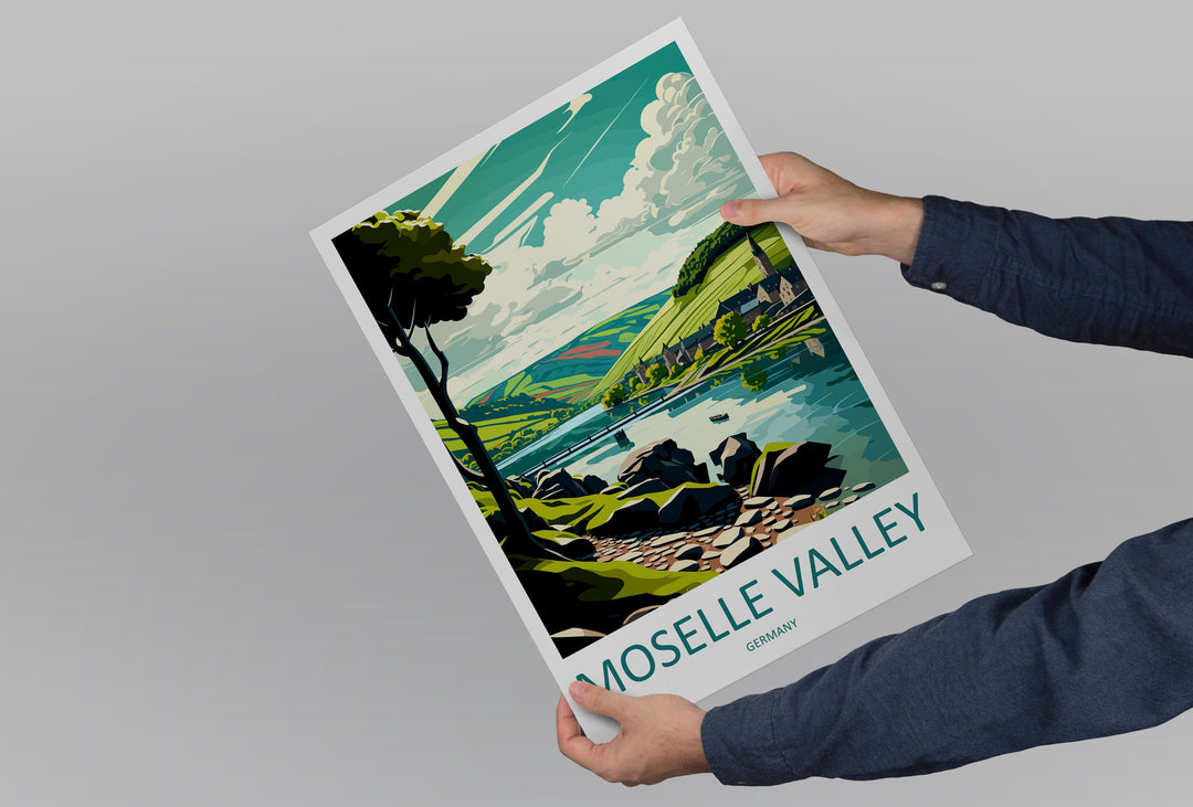 Moselle Valley Travel Print Wall Art Moselle Valley Wall Hanging Home Décor Moselle Valley Gift Art Lovers Germany Art Lover Moselle Valley