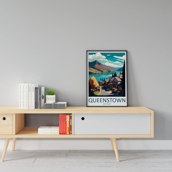 Queenstown Travel Print Wall Art Queenstown Wall Hanging Home Décor Queenstown Gift Art Lovers New Zealand Art Lover Gift Print Queenstown