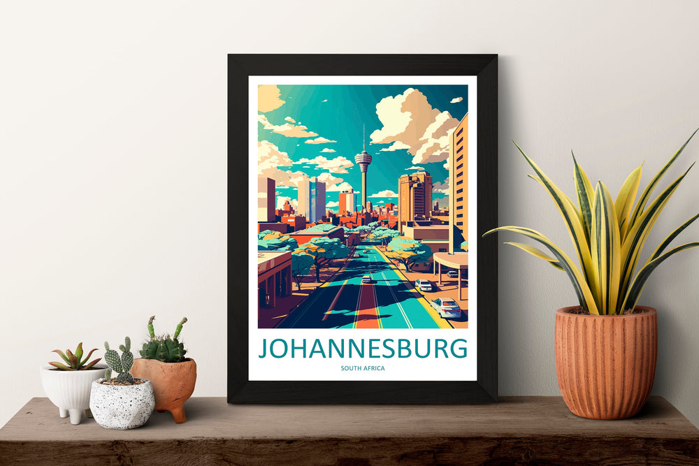 Johannesburg Travel Print Wall Art Johannesburg Wall Hanging Home Décor Johannesburg Gift Art Lovers South Africa Art Print Johannesburg Art