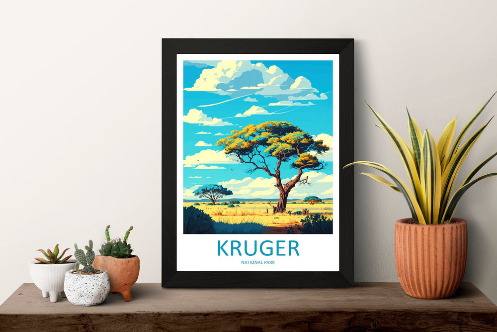 Kruger National Park Travel Print Wall Art Kruger National Park Wall Hanging Home Décor Kruger National Park Gift Art Lovers South Africa