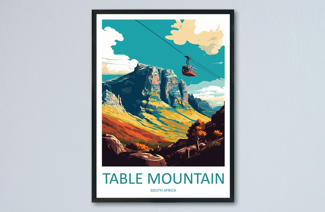 Table Mountain Travel Print Wall Art Table Mountain Wall Hanging Home Décor Table Mountain Gift Lovers South Africa Art Print Table Mountain