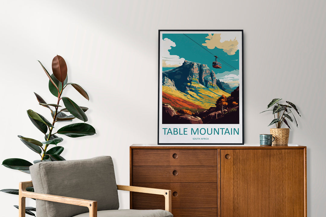Table Mountain Travel Print Wall Art Table Mountain Wall Hanging Home Décor Table Mountain Gift Lovers South Africa Art Print Table Mountain