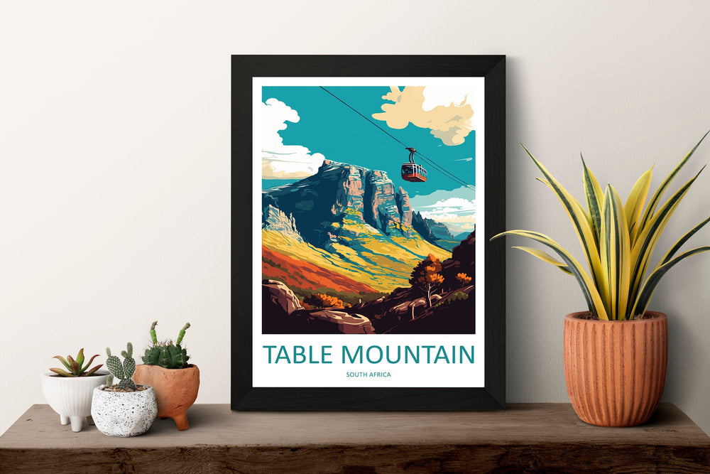 Table Mountain Travel Print Wall Art Table Mountain Wall Hanging Home Décor Table Mountain Gift Lovers South Africa Art Print Table Mountain