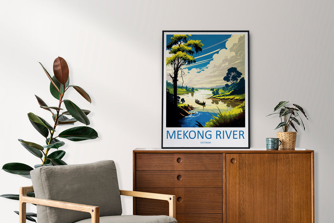 Mekong River Travel Print Wall Art Mekong River Wall Hanging Home Décor Mekong River Gift Art Lovers Vietnam Art Lover Gift Mekong River Art