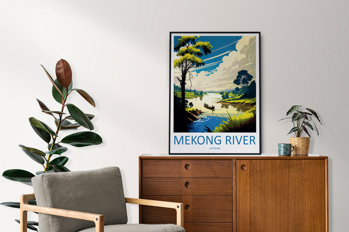 Mekong River Travel Print Wall Art Mekong River Wall Hanging Home Décor Mekong River Gift Art Lovers Vietnam Art Lover Gift Mekong River Art