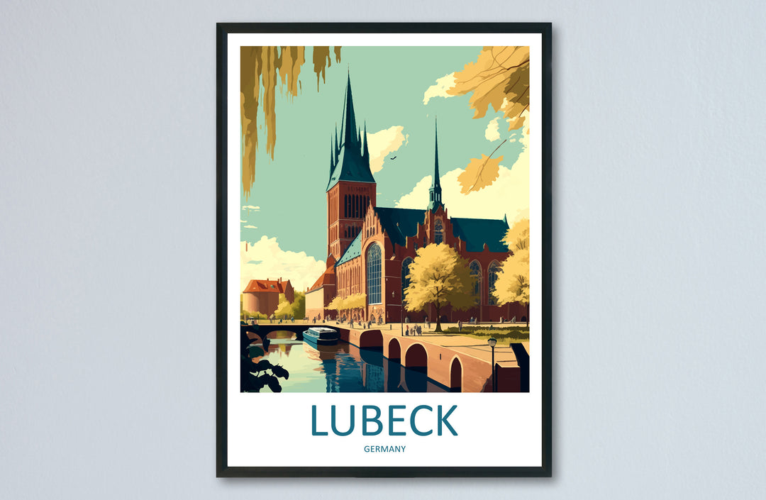 Lubeck Travel Print Wall Art Lubeck Wall Hanging Home Décor Lubeck Gift Art Lovers Germany Art Lover Gift Lubeck Art Lubeck Travel Gift