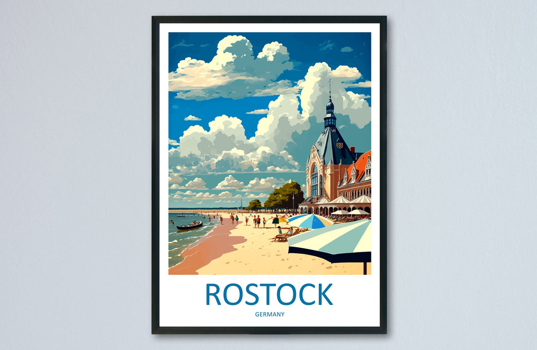 Rostock Travel Print Wall Art Rostock Wall Hanging Home Décor Rostock Gift Art Lovers Germany Art Lover Gift Rostock Art Travel Gift Rostock