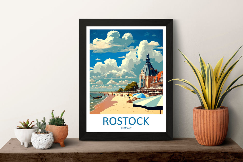 Rostock Travel Print Wall Art Rostock Wall Hanging Home Décor Rostock Gift Art Lovers Germany Art Lover Gift Rostock Art Travel Gift Rostock