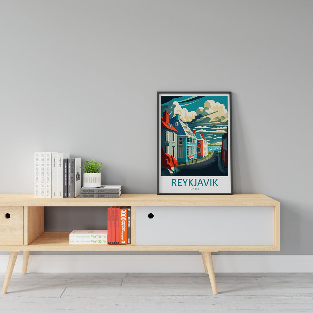Reykjavik Travel Print Wall Art Reykjavik Wall Hanging Home Décor Reykjavik Gift Art Lovers Iceland Art Lover Gift Reykjavik Wall Decor