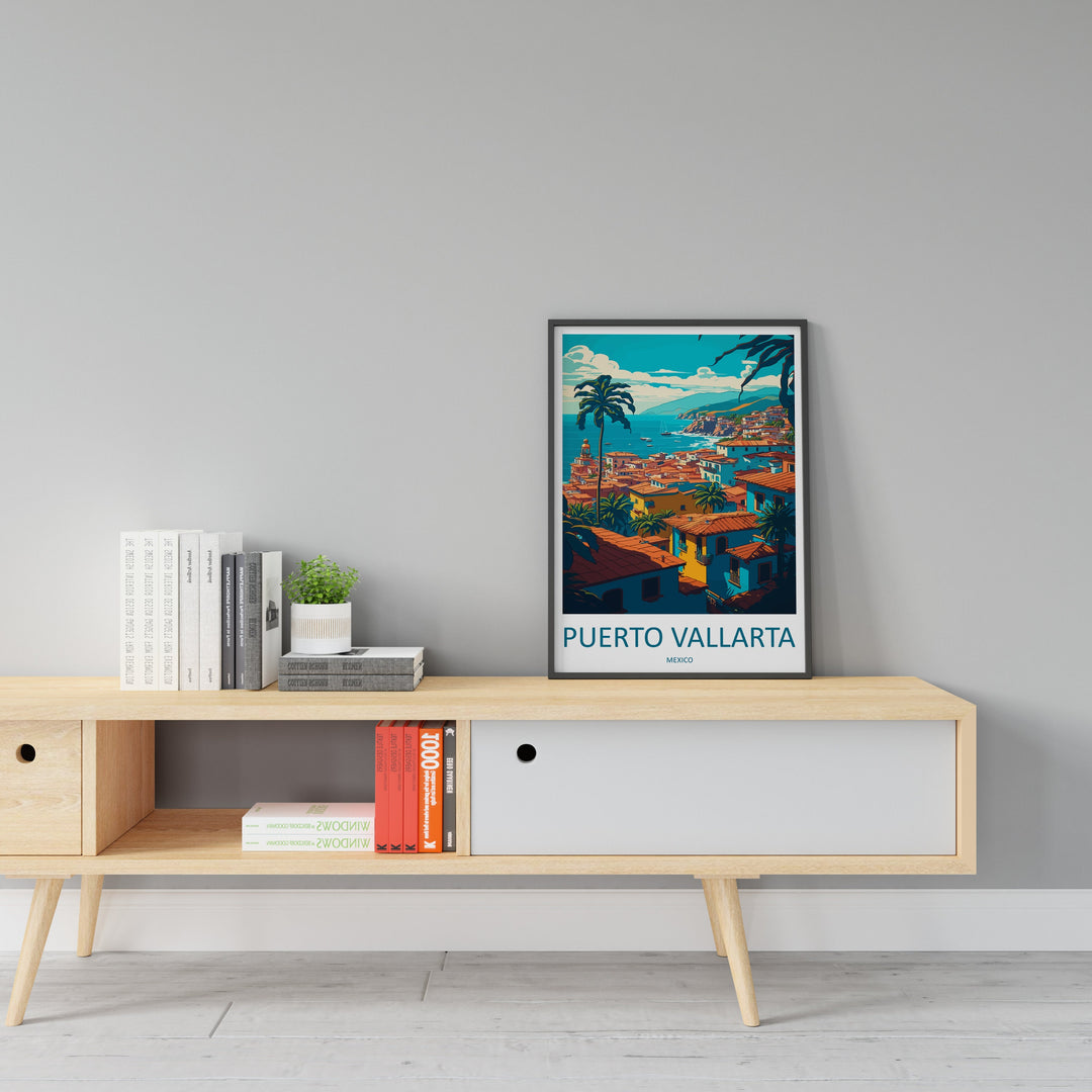 Puerto Vallarta Travel Print Wall Art Puerto Vallarta Wall Hanging Home Decor Puerto Vallarta Gift Art Lovers Wall Art Print Art Mexico Art