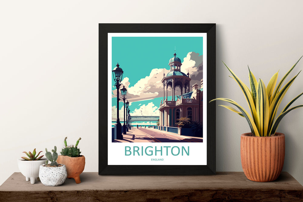 Brighton Travel Print Wall Art Brighton Wall Hanging Home Décor Brighton Gift Art Lovers England Art Lover Gift Brighton Travel Art Gift