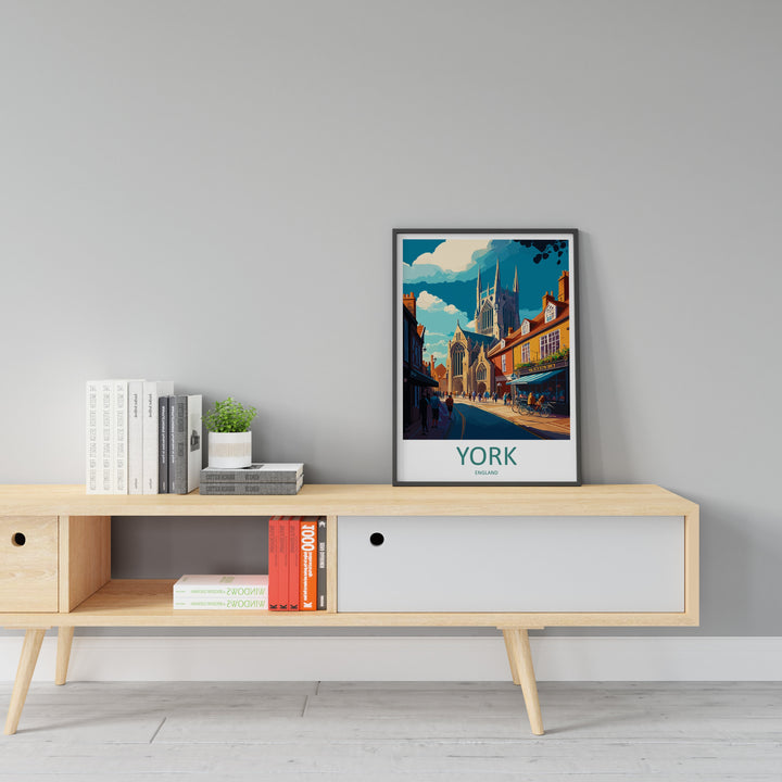 York Travel Print Wall Art York Wall Hanging Home Décor York Gift Art Lovers England Art Lover Gift York City England Travel Art Gift