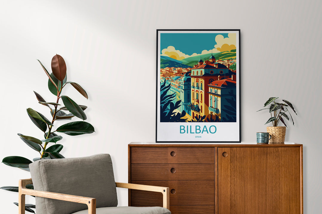 Bilbao Travel Print Wall Art Bilbao Wall Hanging Home Décor Bilbao Gift Art Lovers Spain Art Lover Gift Bilbao Wall Décor Bilbao Spain Print