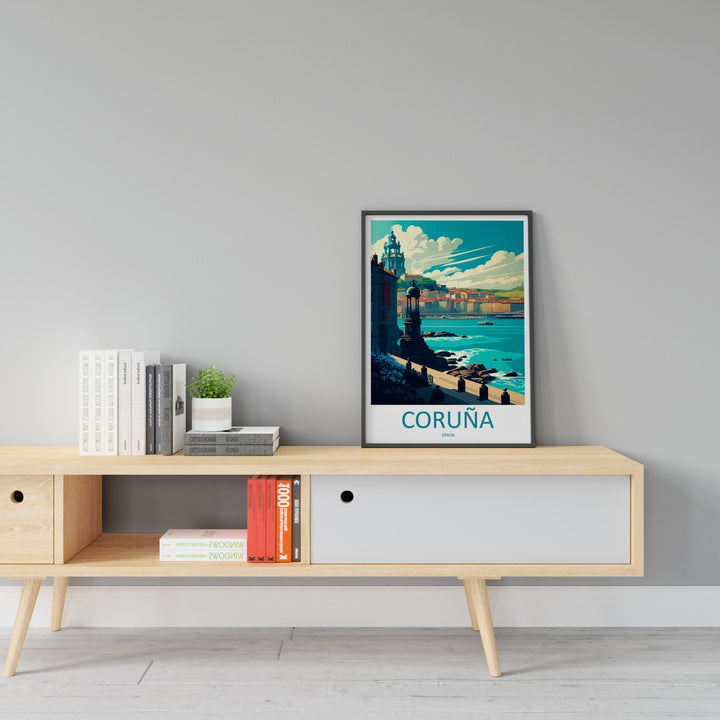 Coruña Travel Print Wall Art Coruña Wall Hanging Home Décor Coruña Gift Art Lovers Spain Art Lover Gift Coruña Print Spain Wall Art Decor
