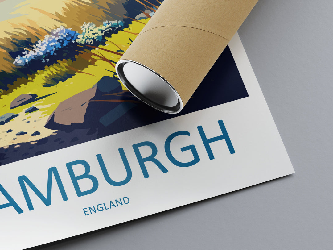 Bamburgh Castle Travel Print Wall Art Bamburgh Castle Wall Hanging Home Décor Bamburgh Castle Gift Art Lovers England Art Lover Gift