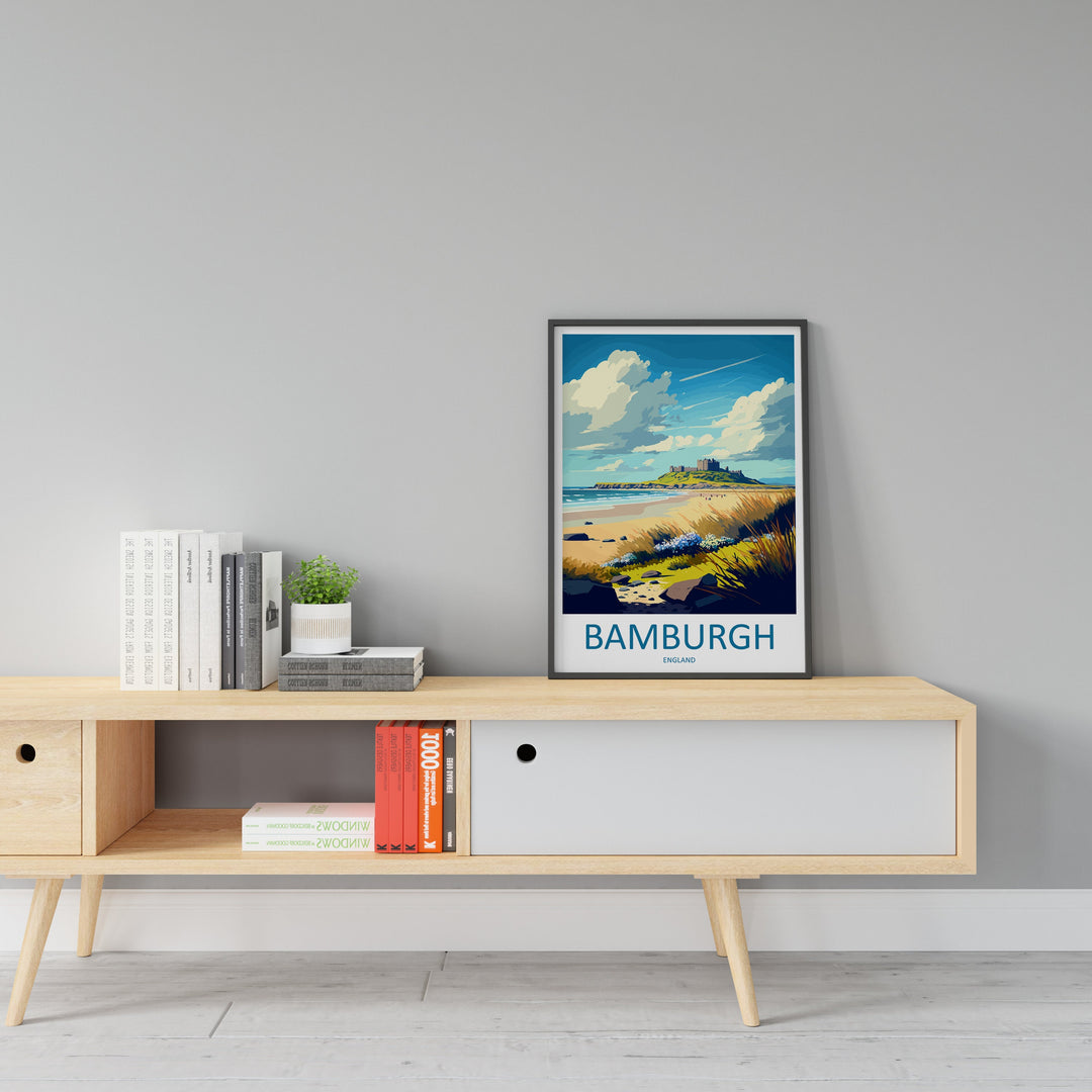 Bamburgh Castle Travel Print Wall Art Bamburgh Castle Wall Hanging Home Décor Bamburgh Castle Gift Art Lovers England Art Lover Gift