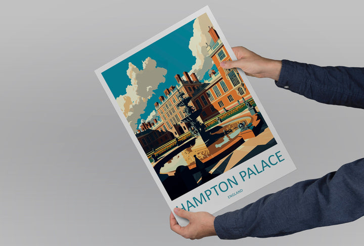 Hampton Palace Travel Print Wall Art Hampton Palace Wall Hanging Home Décor Hampton Palace Gift Art Lovers England Art Lover Gift