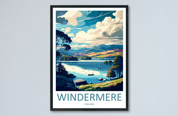 Windermere Travel Print Wall Art Windermere Wall Hanging Home Décor Windermere Gift Art Lovers England Art Lover Gift Windermere Souvenir