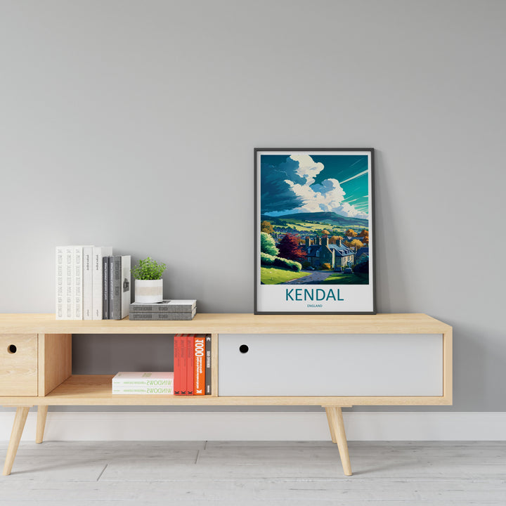 Kendal Travel Print Wall Art Kendal Wall Hanging Home Décor Kendal Gift Art Lovers England Art Lover Gift Kendal Town Travel Souvenir