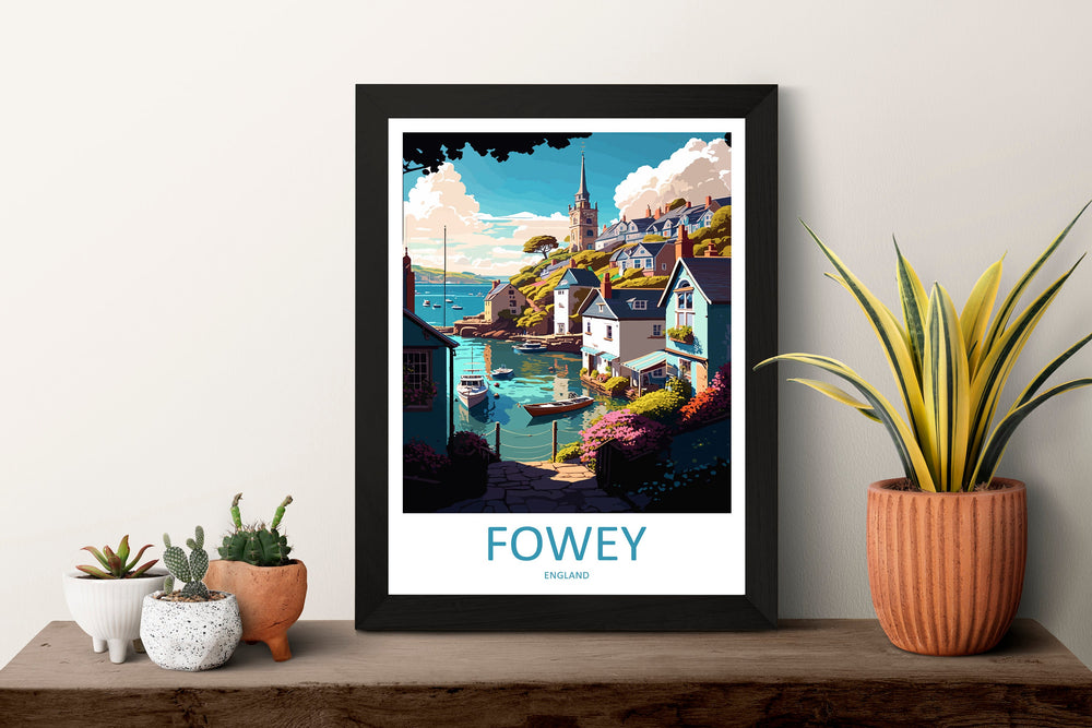 Fowey Travel Print Wall Art Fowey Wall Hanging Home Décor Fowey Gift Art Lovers England Art Lover Gift Fowey Travel Décor Fowey Poster