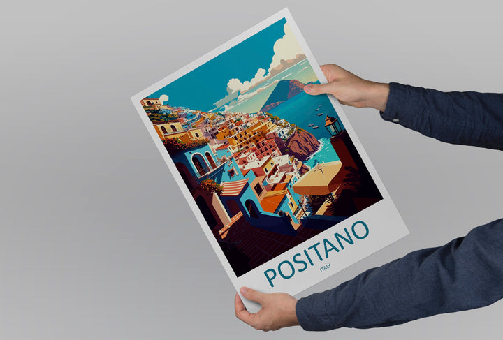 Positano Travel Print Wall Art Positano Wall Hanging Home Décor Positano Gift Art Lovers Italy Art Lover Gift Positano Print Positano Art