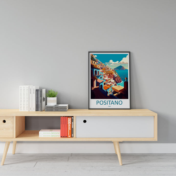 Positano Travel Print Wall Art Positano Wall Hanging Home Décor Positano Gift Art Lovers Italy Art Lover Gift Positano Print Positano Art