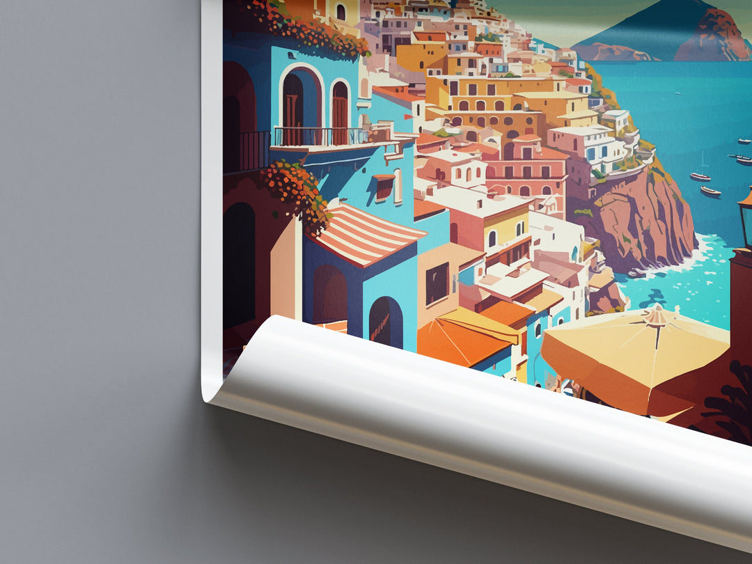 Positano Travel Print Wall Art Positano Wall Hanging Home Décor Positano Gift Art Lovers Italy Art Lover Gift Positano Print Positano Art