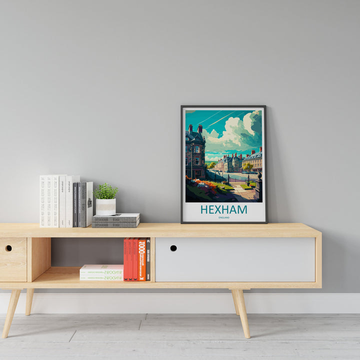 Hexham Travel Print Wall Art Hexham Wall Hanging Home Décor Hexham Gift Art Lovers England Art Lover Gift Hexham Travel Gift
