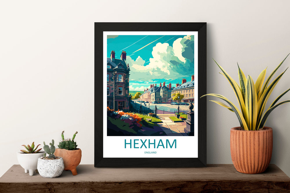 Hexham Travel Print Wall Art Hexham Wall Hanging Home Décor Hexham Gift Art Lovers England Art Lover Gift Hexham Travel Gift