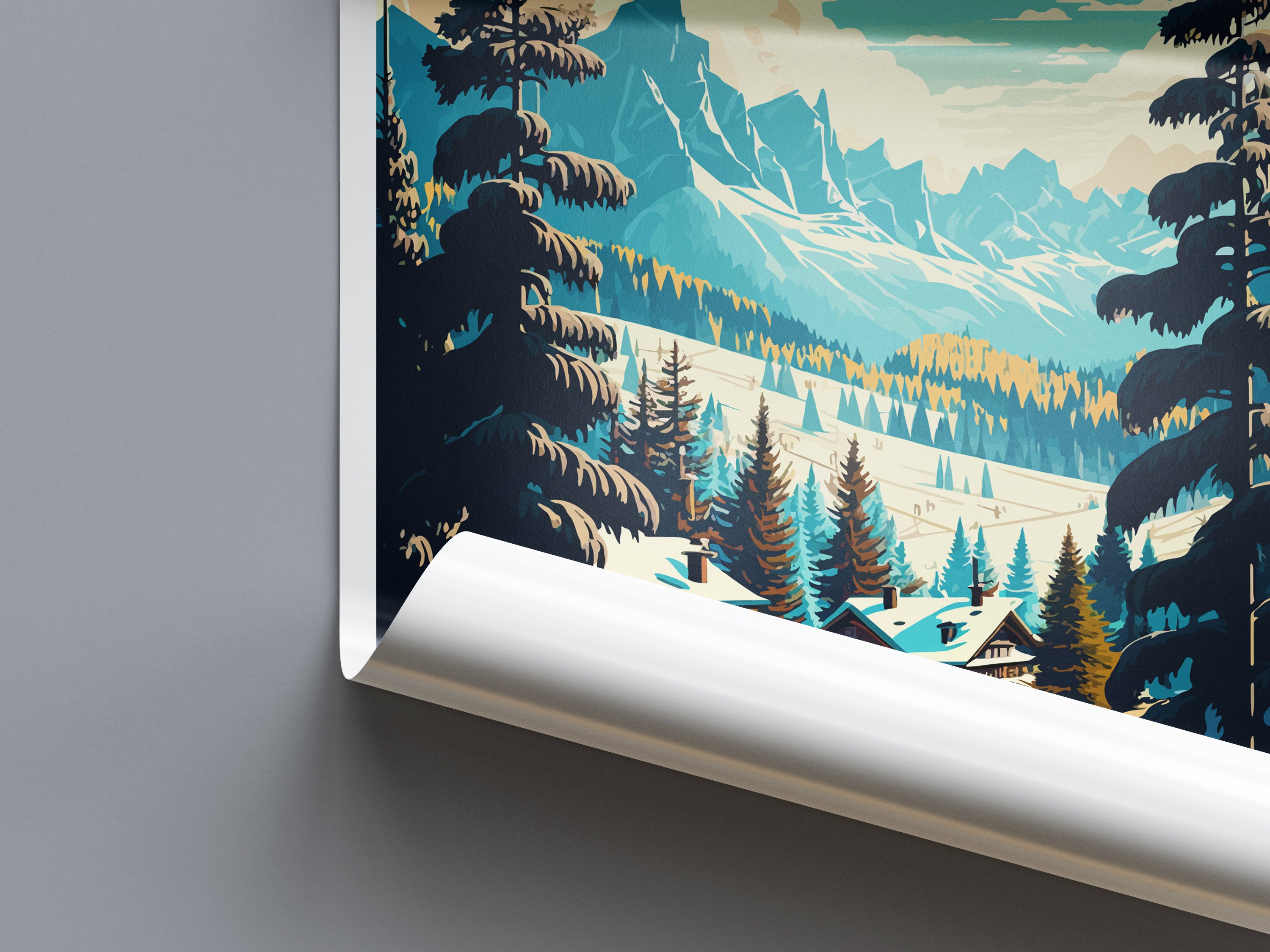 Megeve Travel Print