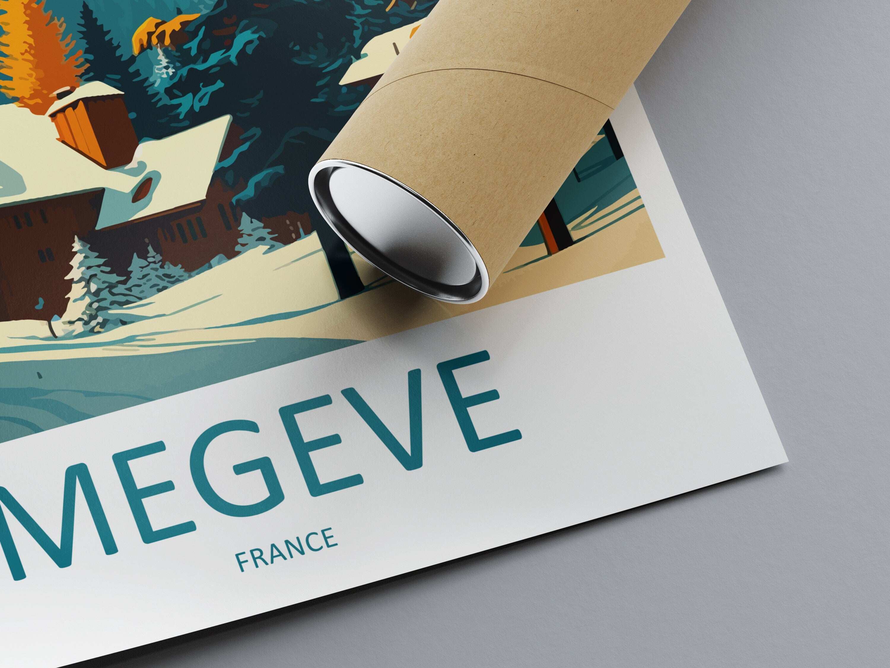 Megeve Travel Print