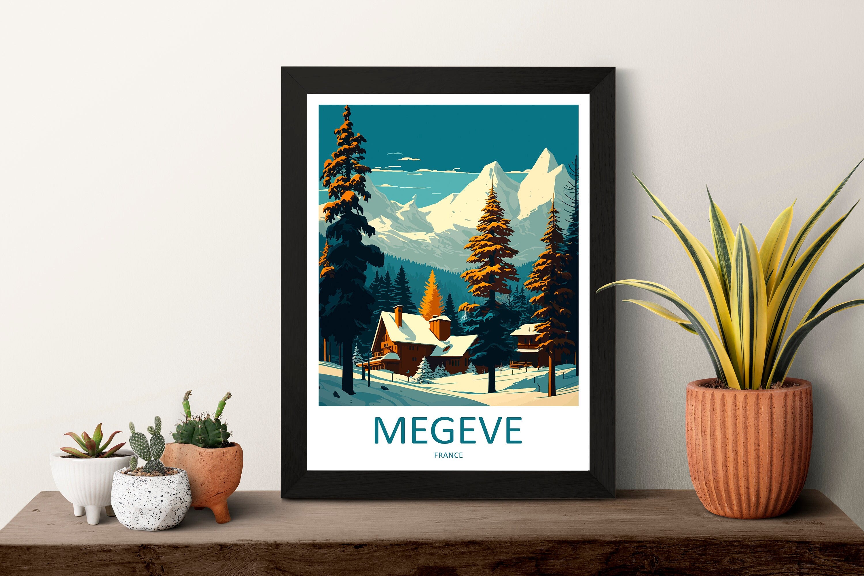 Megeve Travel Print