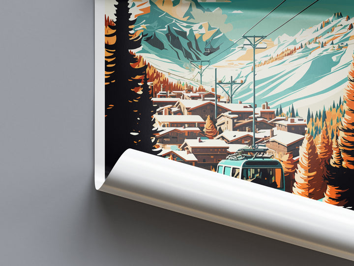 Val d'isere Travel Print Wall Art Val d'isere Wall Hanging Home Décor Val d'isere Gift Art Lovers Ski Art Lover Gift Val d'isere Print Ski
