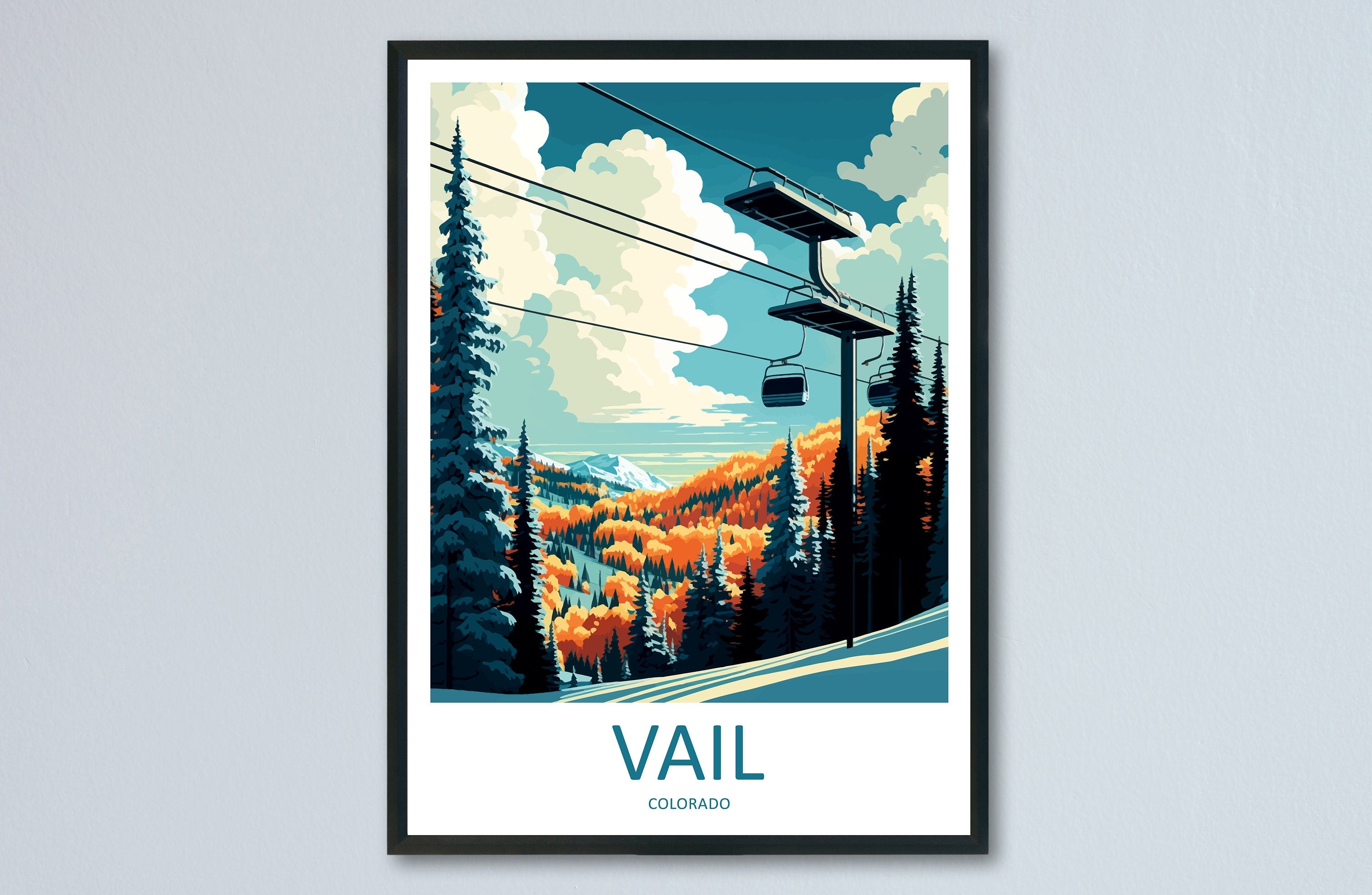 Vail Ski Resort Travel Print