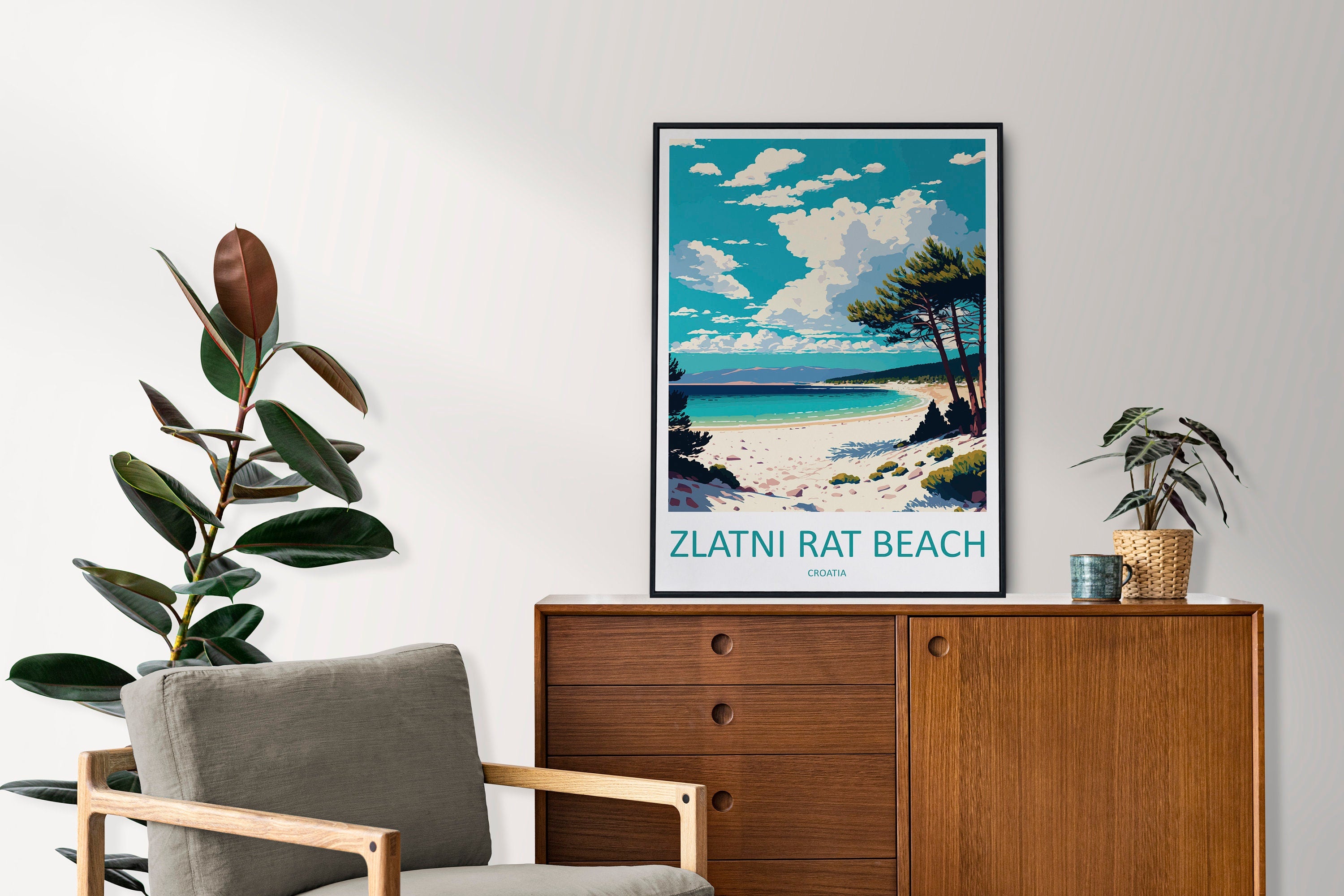 Zlatni Rat Beach Travel Print