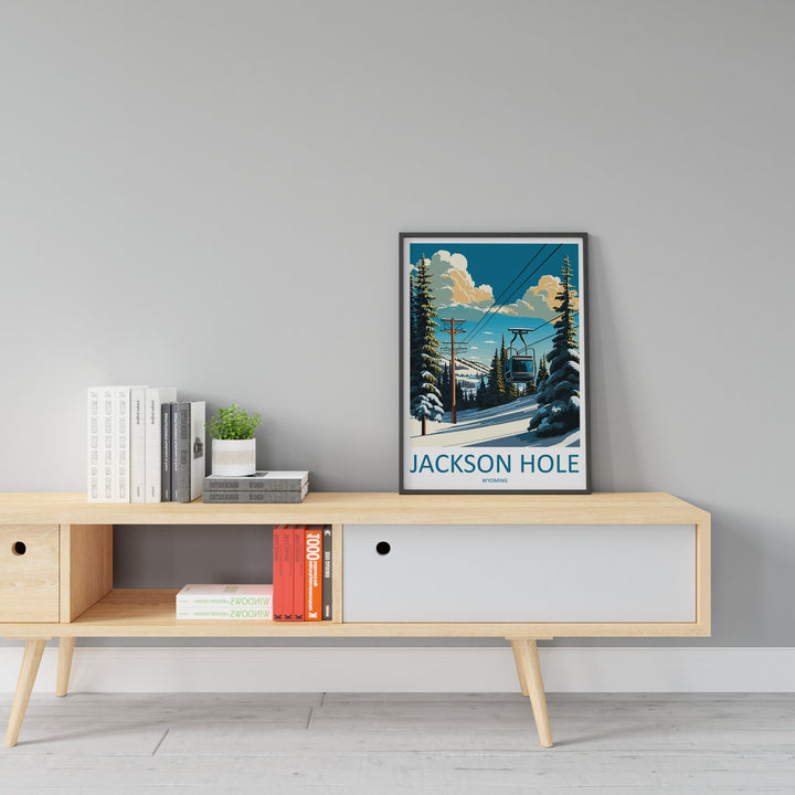 Jackson Hole Travel Print Wall Art Jackson Hole Wall Hanging Home Décor Jackson Hole Gift Art Lovers Ski Art Lover Gift Jackson Hole Print