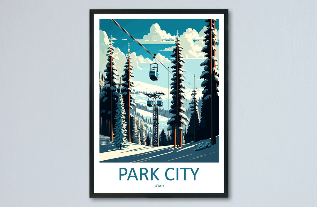 Park City Travel Print Wall Art Park City Wall Hanging Home Décor Park City Gift Art Lovers Ski Art Lover Gift Park City Print Skiing Print