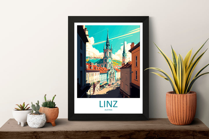 Linz Travel Print Wall Art Linz Wall Hanging Home Décor Linz Gift Art Lovers Austria Art Lover Gift Linz Travel Poster Linz Wall Poster