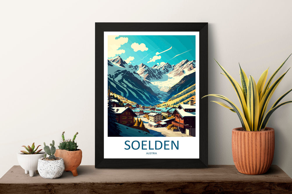 Soelden Travel Print Wall Art Soelden Wall Hanging Home Décor Soelden Gift Art Lovers Austria Art Lover Gift Soelden Travel Poster