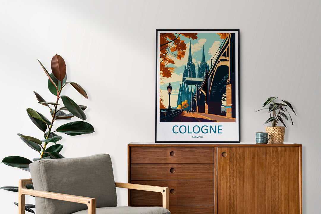 Cologne Travel Print Wall Art Cologne Wall Hanging Home Décor Cologne Gift Art Lovers Germany Art Lover Gift Cologne Wall Décor Print