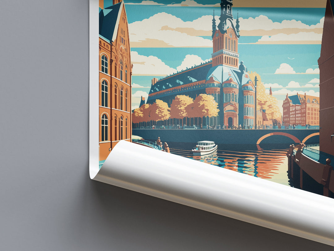 Hamburg Travel Print Wall Art Hamburg Wall Hanging Home Décor Hamburg Gift Art Lovers Germany Art Lover Gift Hamburg Wall Décor Print Gift