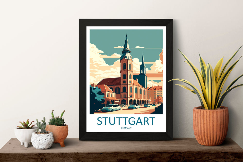 Stuttgart Travel Print Wall Art Stuttgart Wall Hanging Home Décor Stuttgart Gift Art Lovers Germany Art Lover Gift Stuttgart Wall Décor