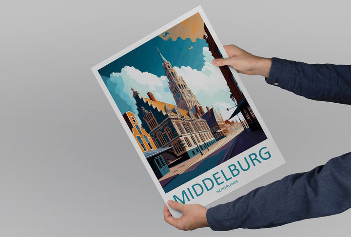 Middelburg Travel Print Wall Art Middelburg Wall Hanging Home Décor Middelburg Gift Art Lovers Netherlands Art Lover Gift Middelburg Art