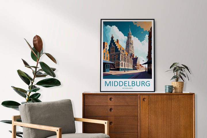 Middelburg Travel Print Wall Art Middelburg Wall Hanging Home Décor Middelburg Gift Art Lovers Netherlands Art Lover Gift Middelburg Art