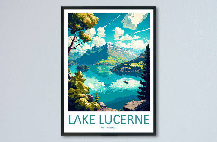 Lake Lucerne Travel Print Wall Art Lake Lucerne Wall Hanging Home Décor Lake Lucerne Gift Art Lovers Switzerland Art Lover Gift Lake Lucerne