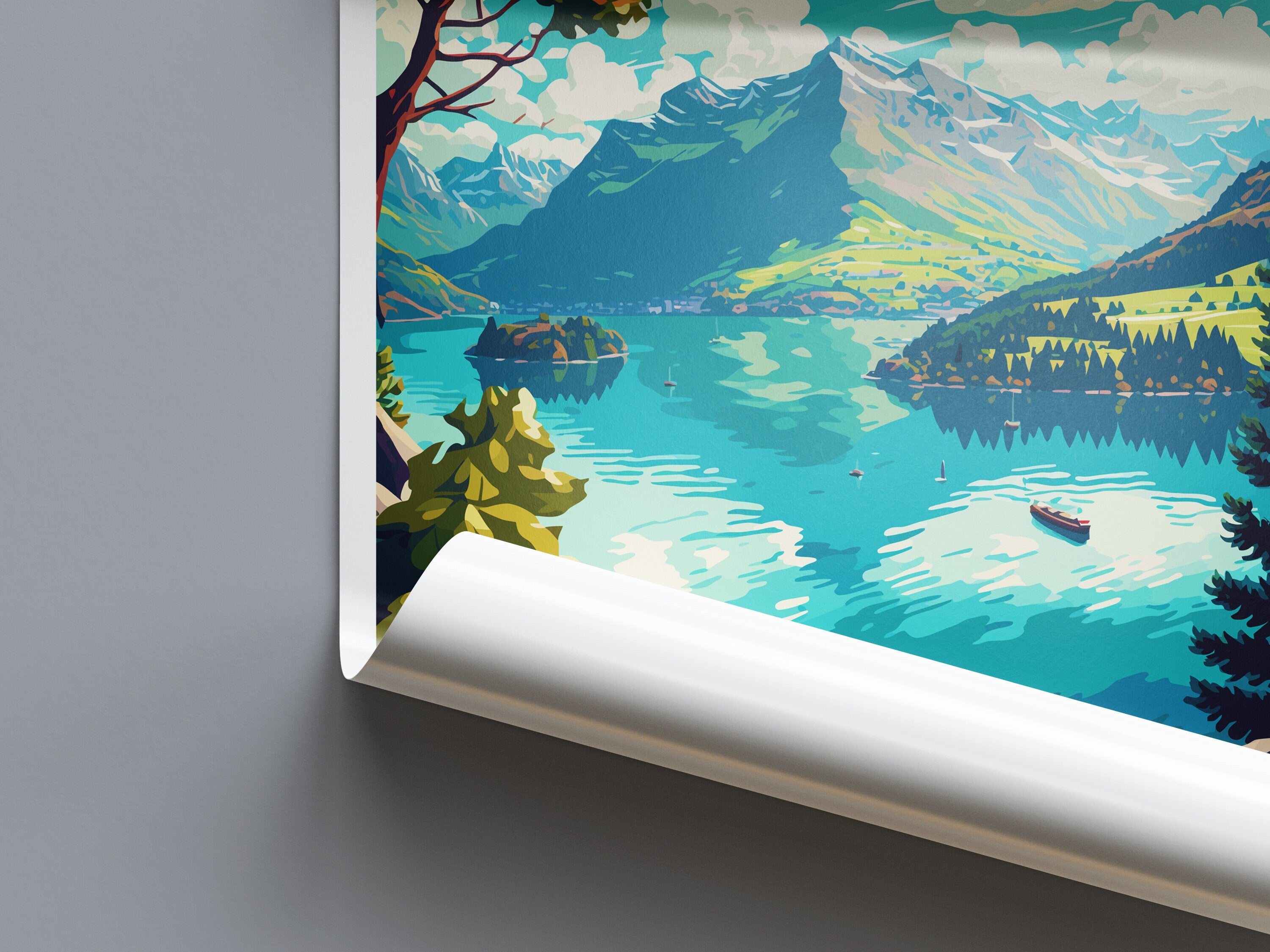 Lake Lucerne Travel Print