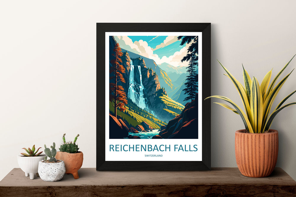 Reichenbach Falls Travel Print Wall Art Reichenbach Falls Wall Hanging Home Décor Reichenbach Falls Gift Art Lovers Switzerland Art Lover