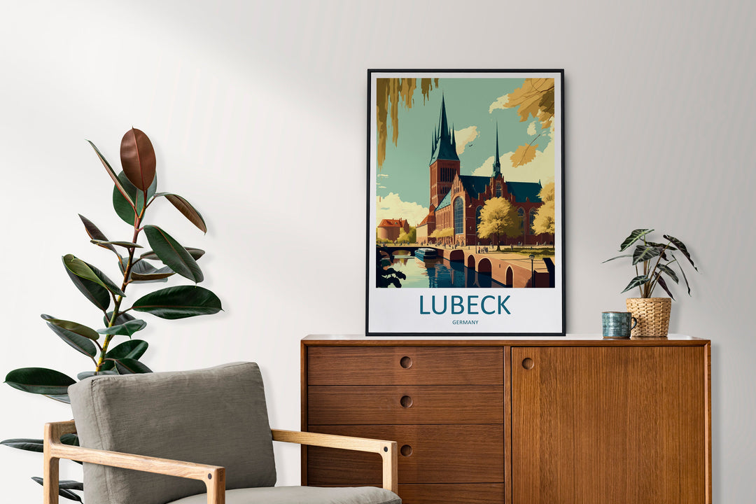 Lubeck Travel Print Wall Art Lubeck Wall Hanging Home Décor Lubeck Gift Art Lovers Germany Art Lover Gift Lubeck Art Lubeck Travel Gift
